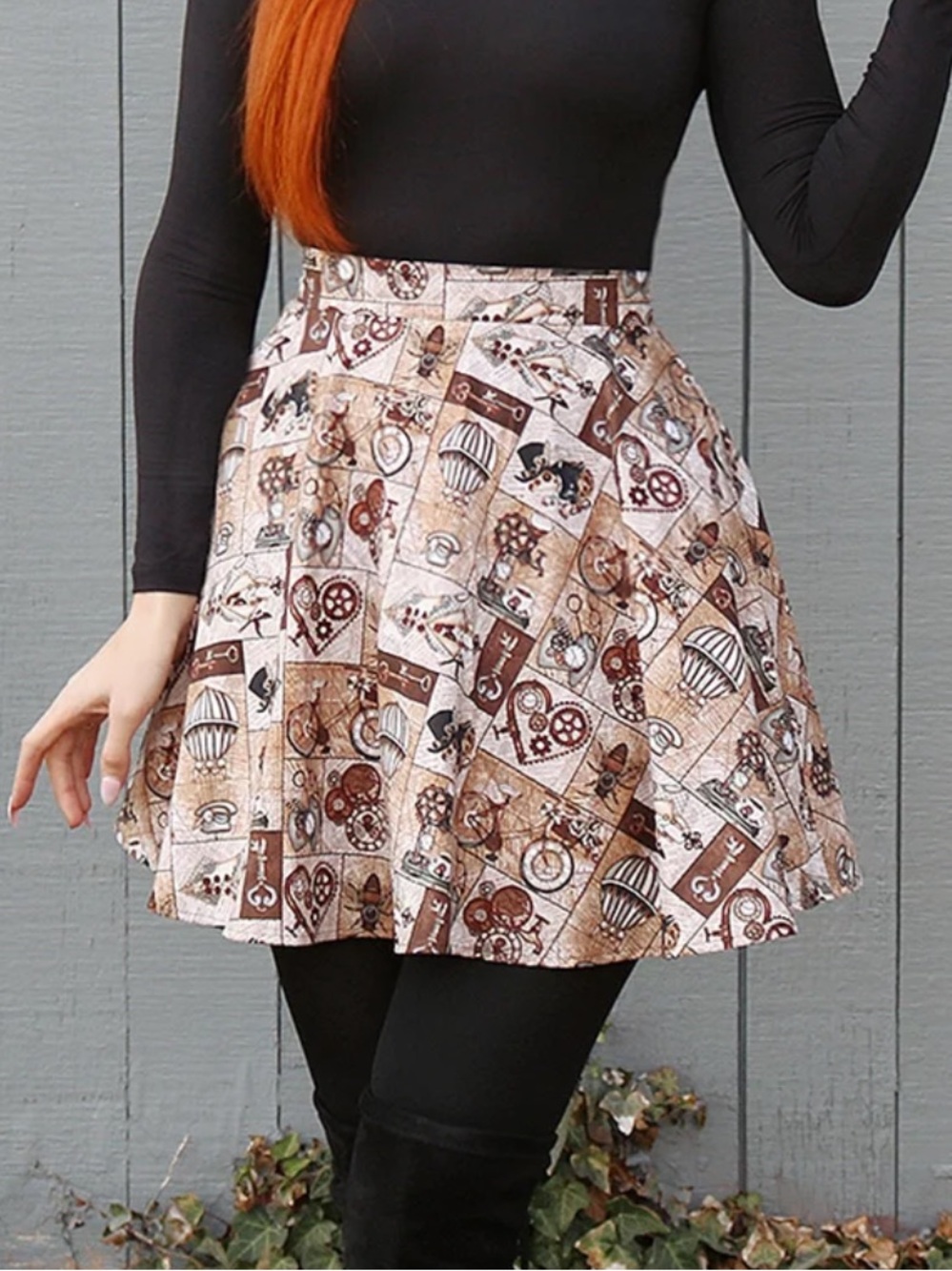 Retrolicious Steampunk Skater Skirt Size Large